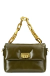 Brandon Blackwood Yuta Leather Crossbody Bag In Olive Green