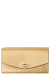 Mulberry Darley Continental Leather Wallet In Soft Gold Foil