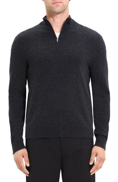 Theory Hilles Quarter Zip Cashmere Sweater In Pestle Melange