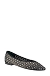 Birdies Goldfinch Pointed Toe Flat In Pewter Crystal Suede