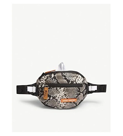 Heron Preston Padded Python Fanny Pack Bag In Grey