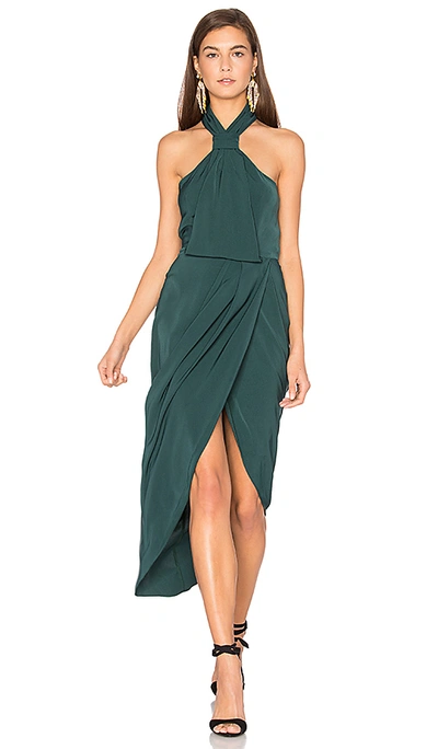 Shona Joy Knotted Tulip Hem Midi Dress In Seaweed