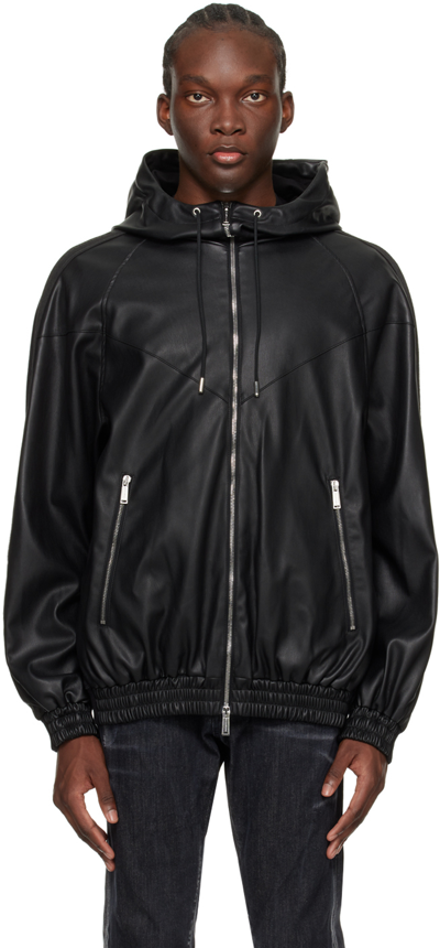 Dsquared2 Hybrid Swag Logo-embellished Panelled Jacket In 900 Black