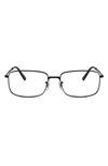 Ray Ban 57mm Rectangular Optical Glasses In Black