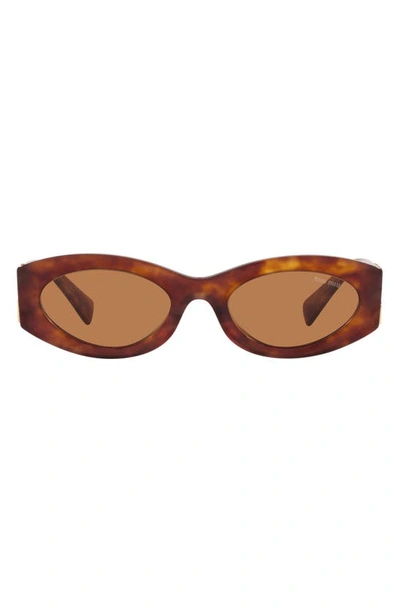 Miu Miu 54mm Rectangular Sunglasse In Havana