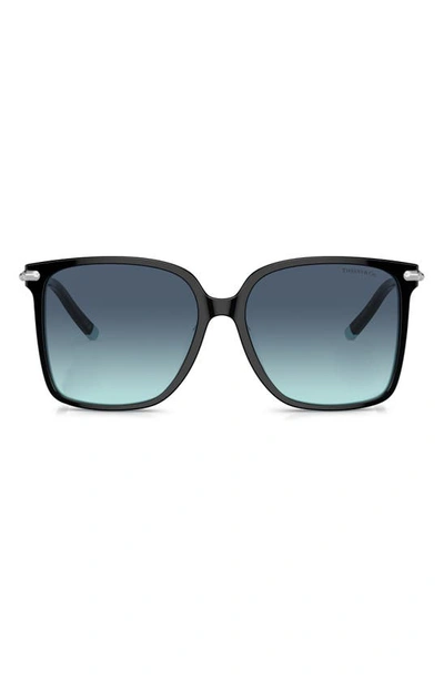 Tiffany & Co 58mm Gradient Square Sunglasses In Blue