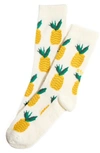 Stems Cotton & Merino Wool Blend Crew Socks In Yellow