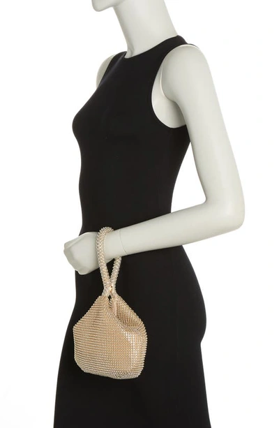 Jessica Mcclintock Staci Beaded Mesh Wristlet In 24-gold