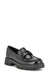 Nine West Gables Lug Loafer In Black Patent