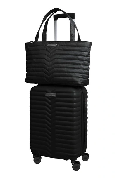 Vince Camuto Avery Carry-on Luggage With Tote Bag In Black