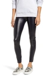 Hue Faux Leather High Waist Leggings In Navy