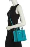 Marc Jacobs Mini Grind Coated Leather Tote In Harbor Blue