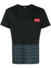 N°21 Check Panel T-shirt In Black