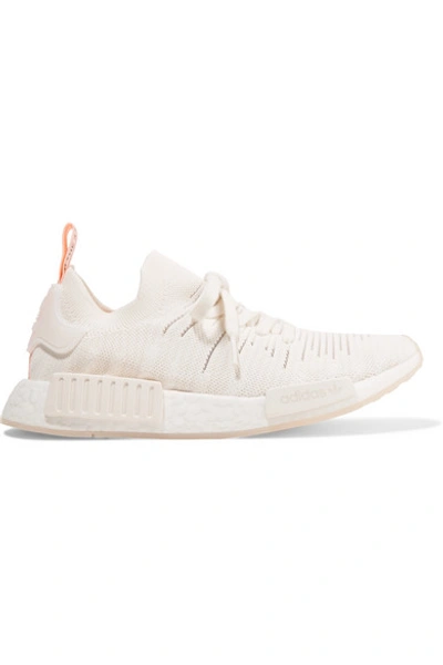 Adidas Originals Nmd R1 Stlt Rubber-trimmed Primeknit Sneakers In White