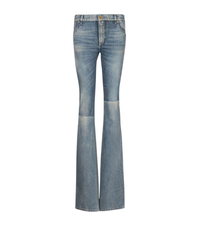 Balmain Western Low-rise Bootcut Jeans In Blue