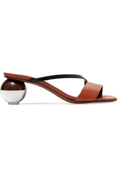 Neous Gia Two-tone Leather Mules In Tan