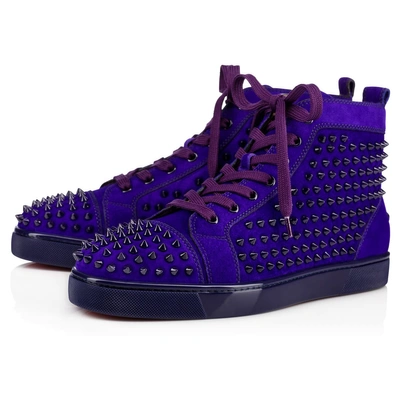 Christian Louboutin Louis Veau Velours/spikes Purple Pop Veau Velours - Men  Shoes - | ModeSens