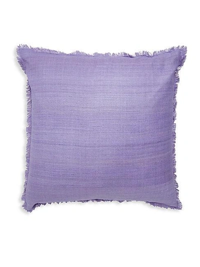 Jonathan Adler Frayed Silk Pillow In Lavender