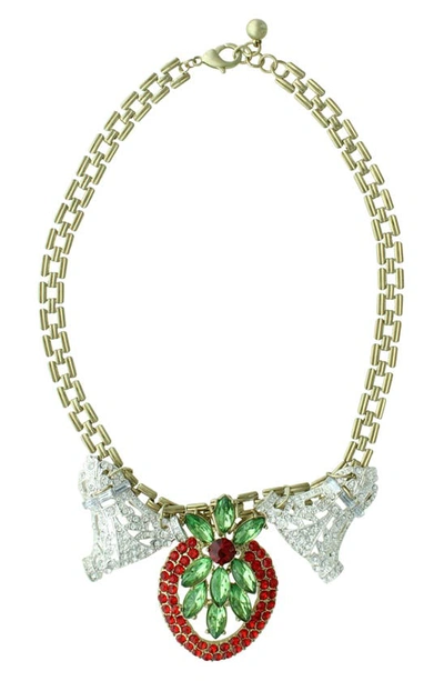 Olivia Welles Mistletoe Time Necklace In Gold / Multi