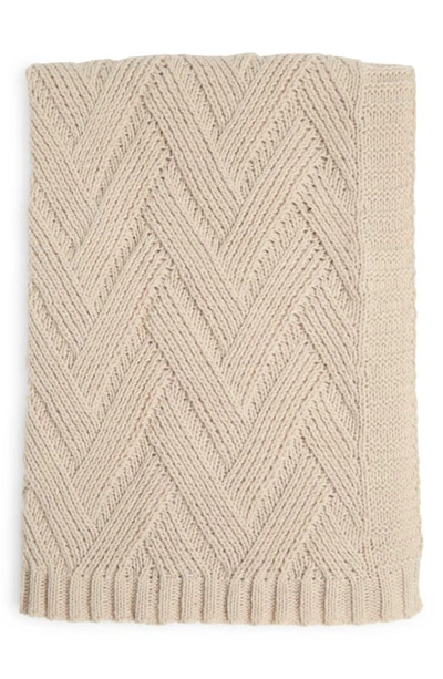 Northpoint Herringbone Knit Throw In Pink
