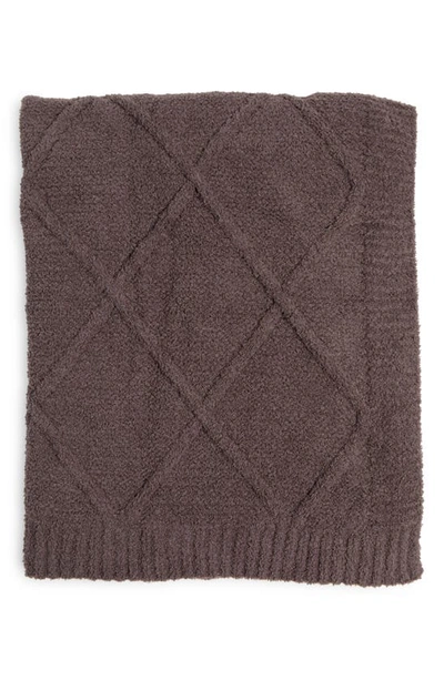 Northpoint Diamond Cozy Knit Throw In Aubergine