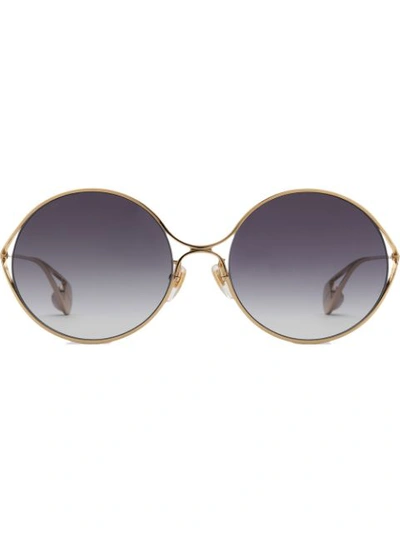 Gucci Womens Gold Gg0253s Round-frame Sunglasses