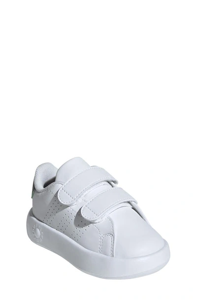 Adidas Originals Kids Advantage Sneaker In Ftwr White/ Ftwr White/ Green