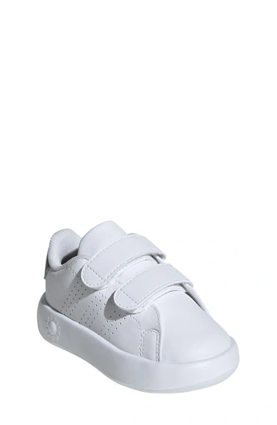 Adidas Originals Kids Advantage Sneaker In Ftwr White/ftwr White/green