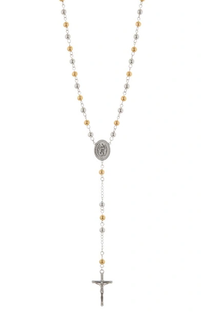 American Exchange Single Rosary Necklace In Silver/ Gold