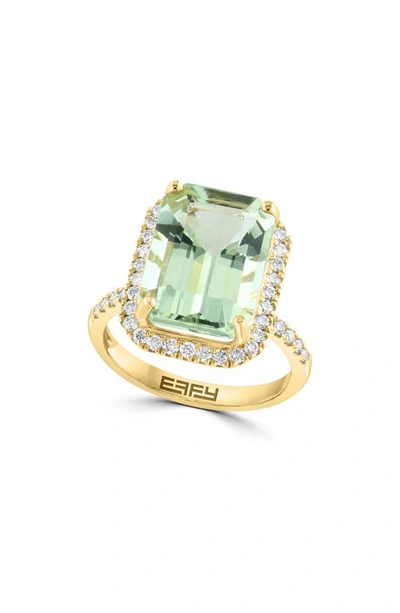 Effy Green Amethyst & Diamond Ring In Yellow Gold/ Green