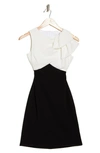 London Times Two Tone Bow Sleeveless Dress In Black/ White