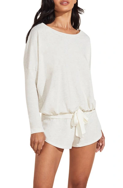 Eberjey Heather Knit Slouchy Tee In Oatmeal