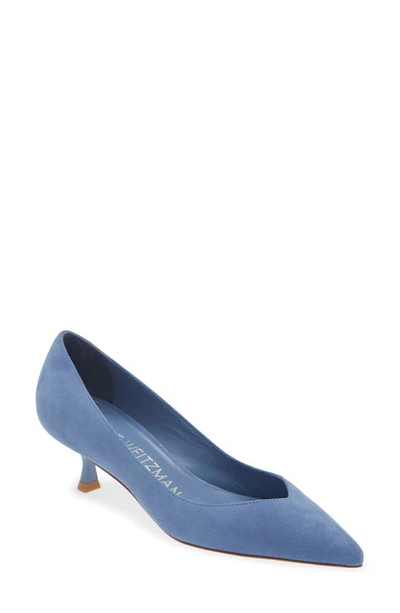 Stuart Weitzman Eva 50 Pump In Blue Steel