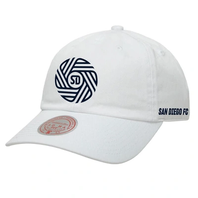 Mitchell & Ness Men's And Women's  White San Diego Fc Flow Adjustable Dad Hat