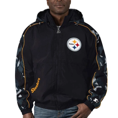 Starter Black Pittsburgh Steelers Thursday Night Gridiron Full-zip Hoodie