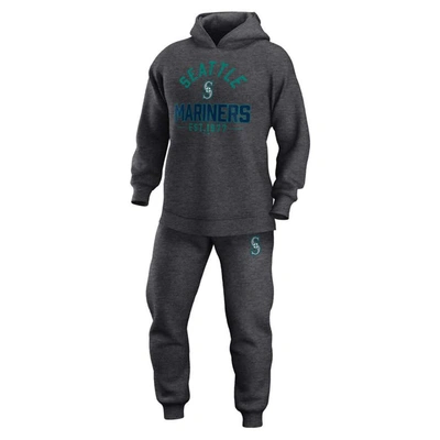 Fanatics Branded Heather Charcoal Seattle Mariners Two-piece Best Past Time Pullover Hoodie & Sweatp
