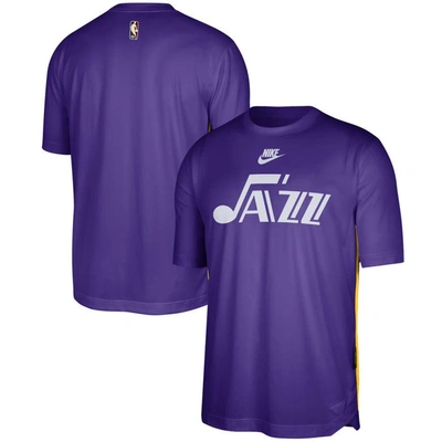 Nike Purple Utah Jazz Hardwood Classics 2023/24 Classic Edition Performance Pregame Shooting T-shirt