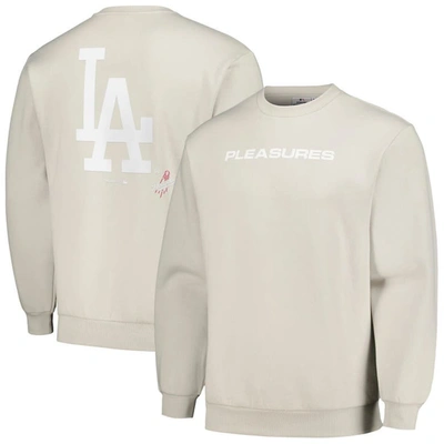 Pleasures Grey Los Angeles Dodgers Ballpark Pullover Sweatshirt