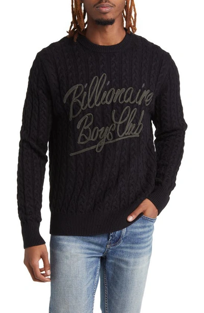 Billionaire Boys Club Signature Appliqué Sweater In Black
