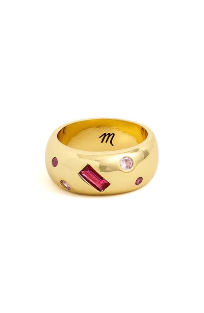 Madewell Crystal Confetti Ring In Dragon Fruit