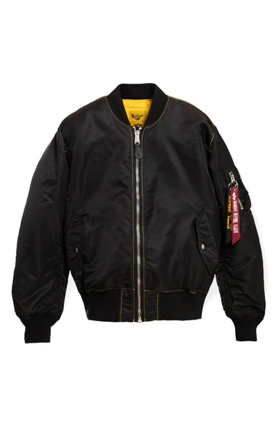 Alpha Industries X Dr. Martens Reversible Ma-1 Bomber Jacket In Black