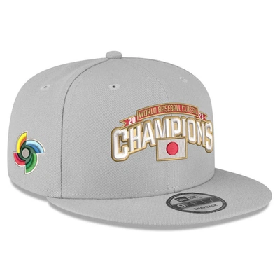 New Era Grey Japan Baseball 2023 World Baseball Classic Champions 9fifty Snapback Adjustable Hat
