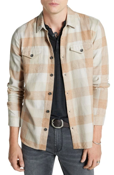 John Varvatos Dale Plaid Button-up Shirt In Salt