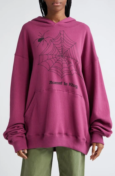 House Of Aama Anansi Is King Cotton Graphic Hoodie In Pattern
