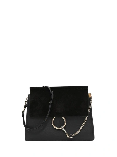 Chloé Black Leather And Suede Faye Shoulder Bag