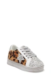 Lola & The Boys Kids' Glitter Star Sneaker In Cheetah