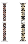 The Posh Tech 2-pack Resin Apple Watch® Watchbands In Chocolate/ Light Tortoise