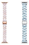 The Posh Tech Assorted 2-pack Apple Watch® Watchbands In Blush Tortoise/ Blue