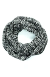 Portolano Tweed Infinity Neckwarmer In Black/ Latte