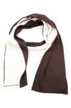 Portolano Two-tone Rib Scarf In Esprsso/ Oatmeal